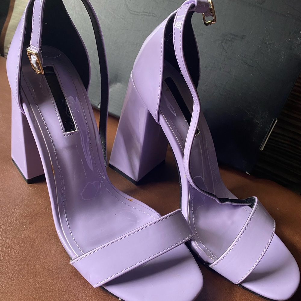 Lavender Block Heel Sandals